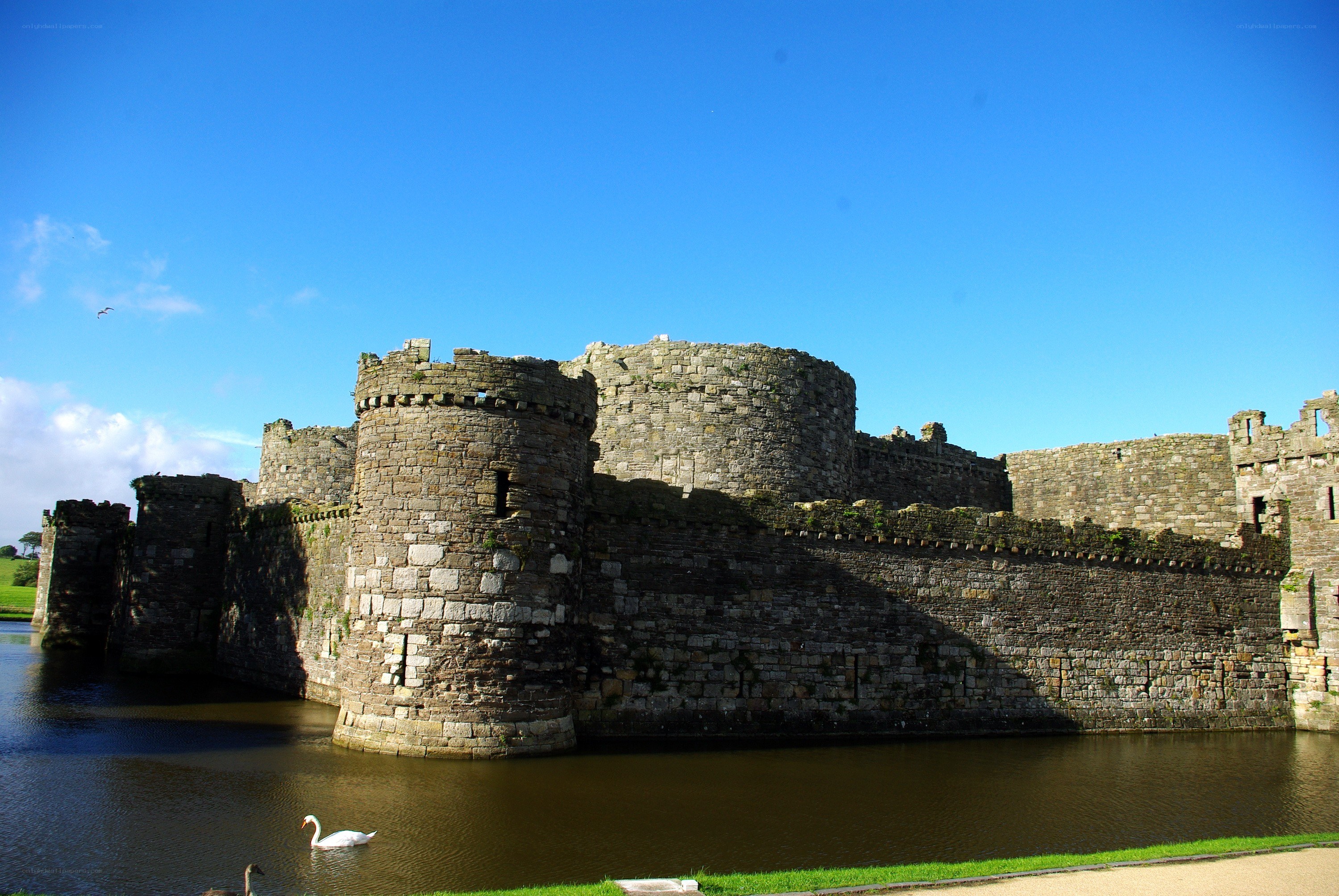 Caerphilly Castle on a sunny day