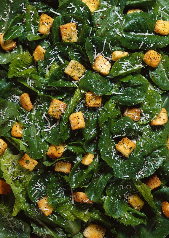 Caesar salad with croutons