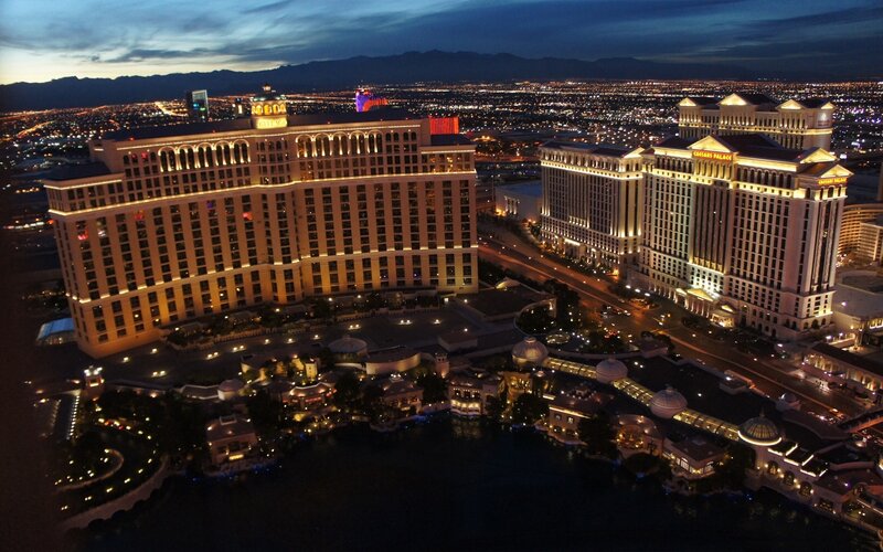 Caesars Palace Hotel — Black, Dramatic, Night, Photograph