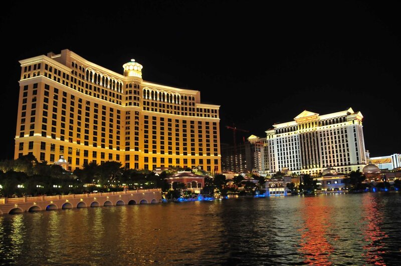 Caesars Palace Hotel — Yellow, Dramatic, Night