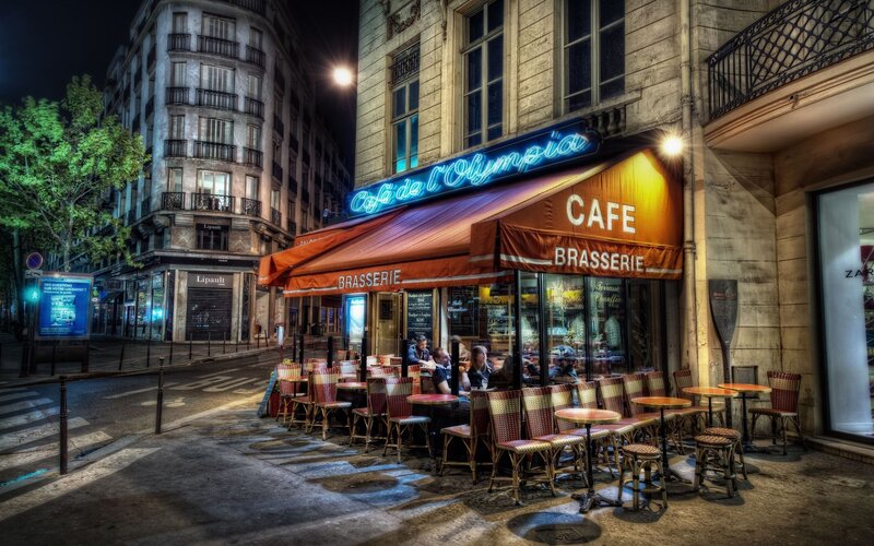 Cafe at Night — Orange, Dramatic
