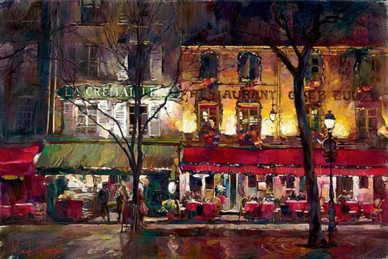 Cafe at Night — Red, Lively