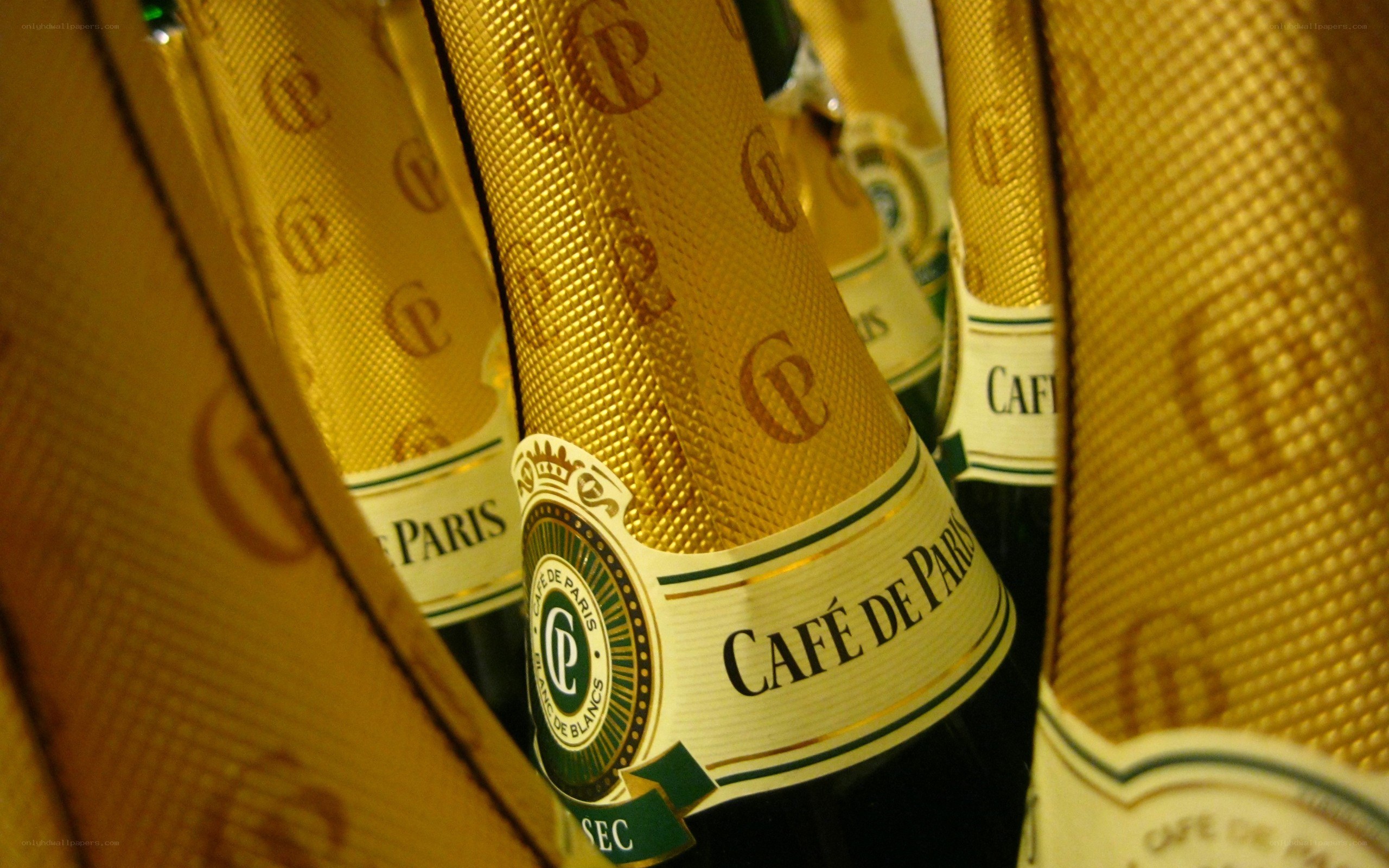 Cafe de Paris champagne bottles