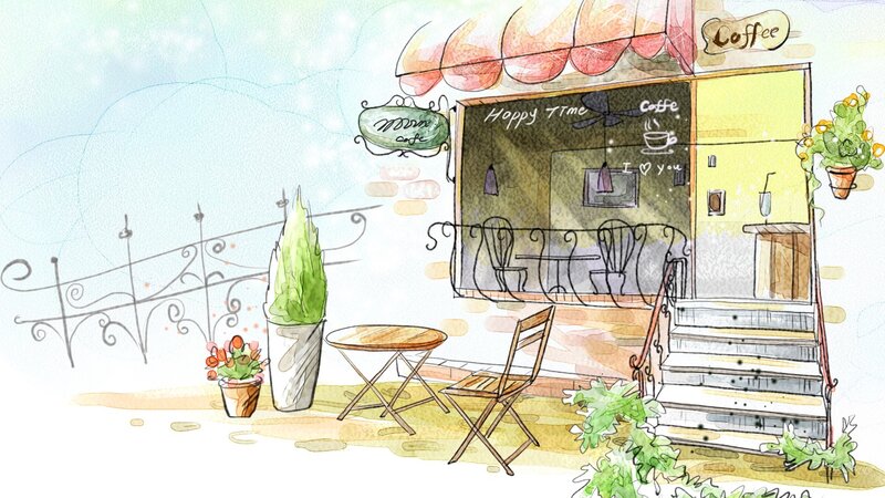 Cafe Storefront Illustration