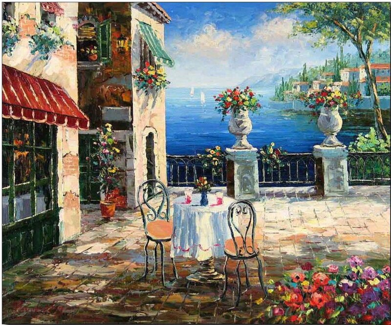 Cafe Table on Balcony