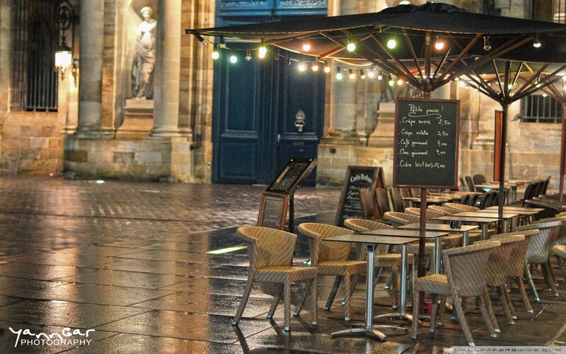 Cafe Tables at Night