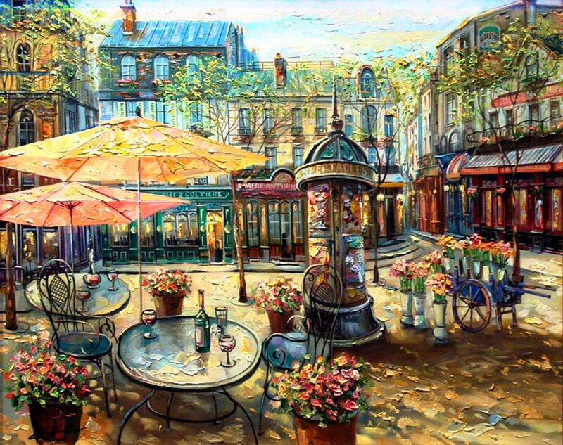 Cafe Tables in Street
