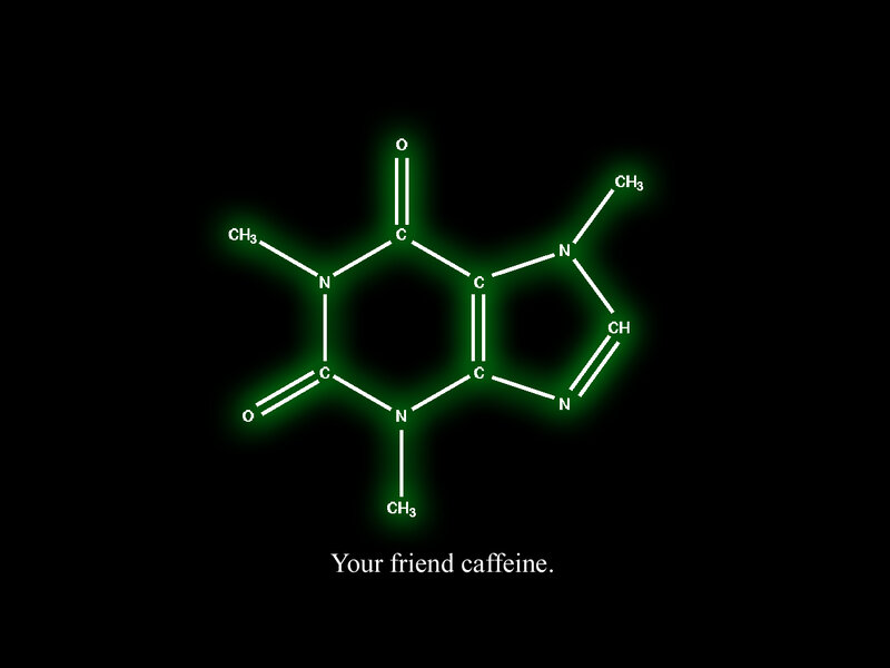 Caffeine Molecule — Black, Scientific
