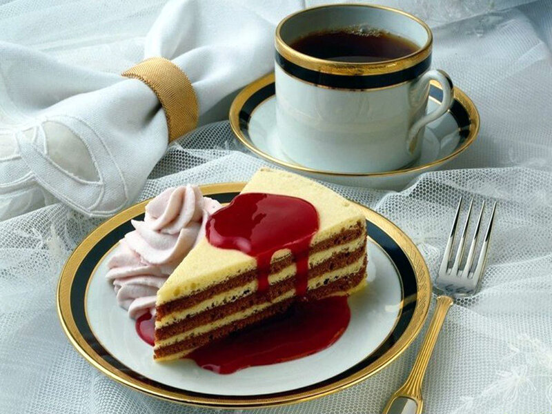 cake and coffee dessert