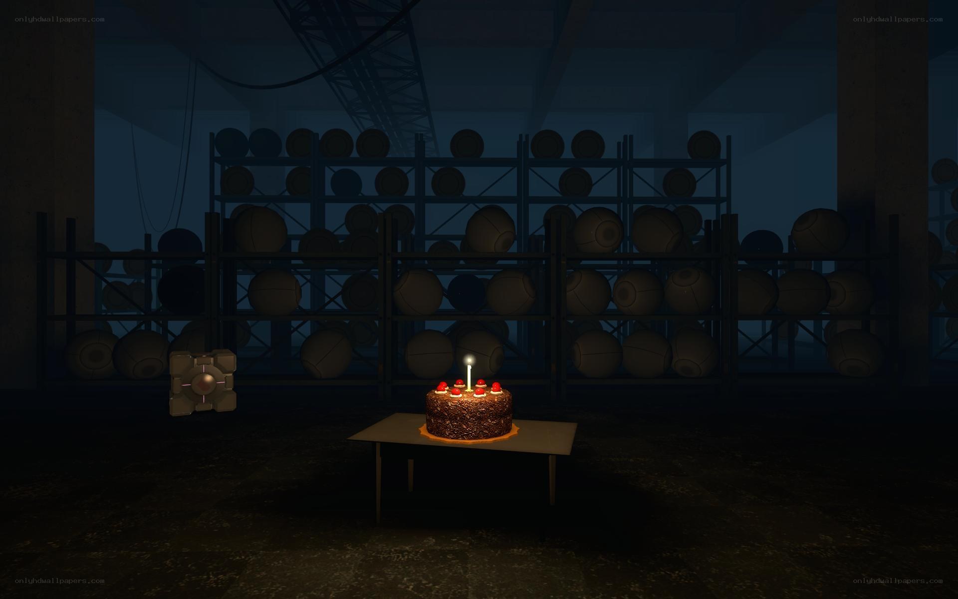 Cake in a dark warehouse