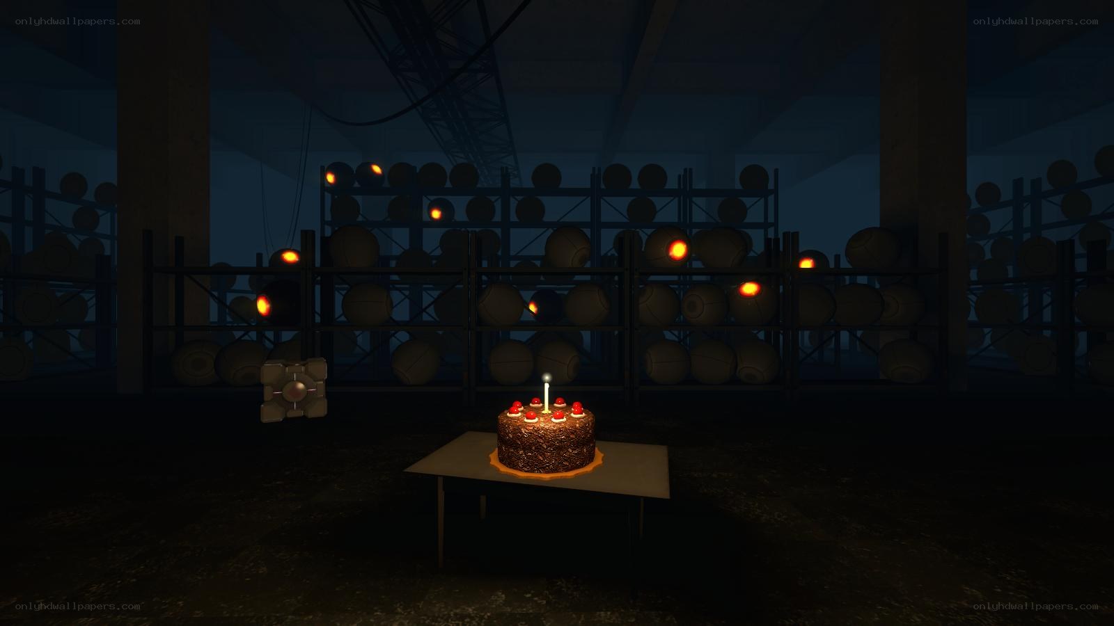 Cake in a dark warehouse