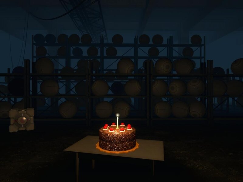 Cake in a dark warehouse