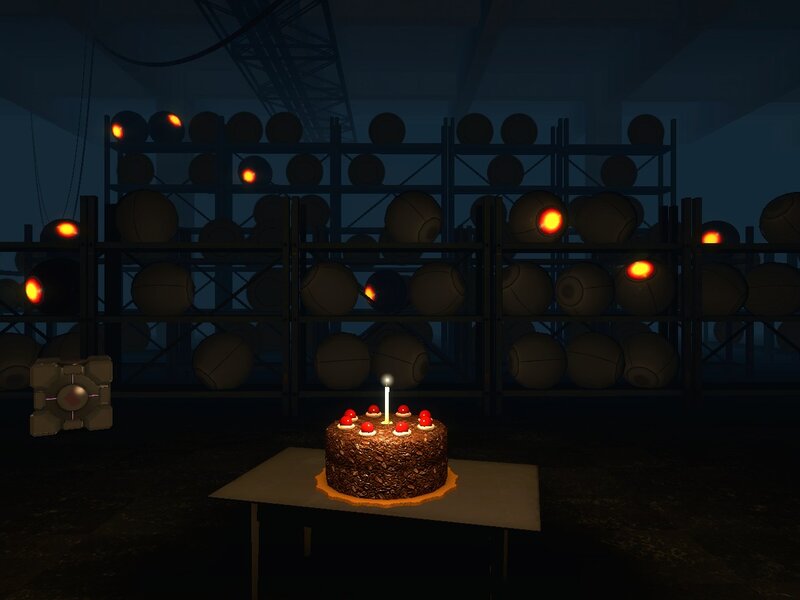 Cake in a dark warehouse