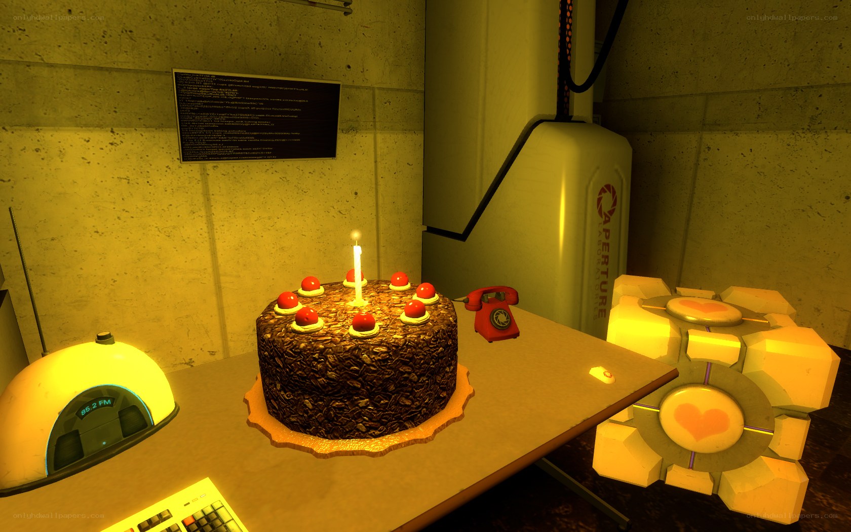 Cake on a lab table