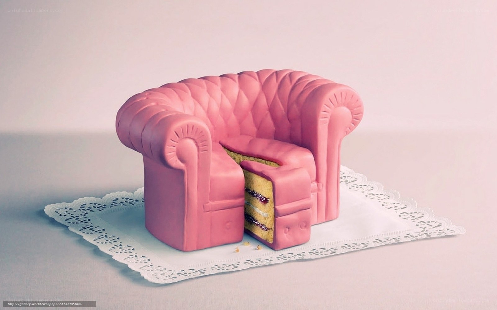 cake shaped like a pink armchair