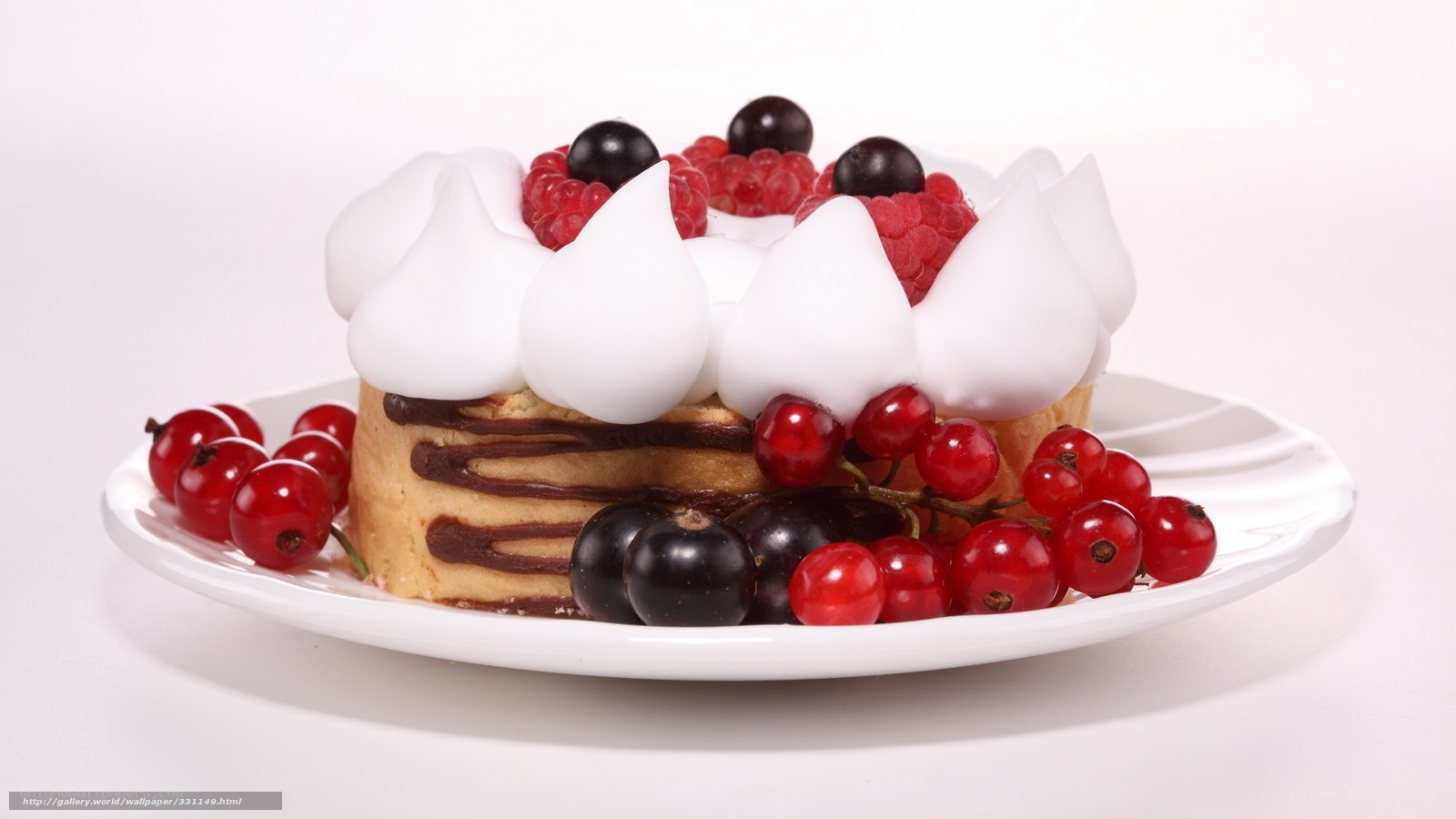 cake with berries and cream