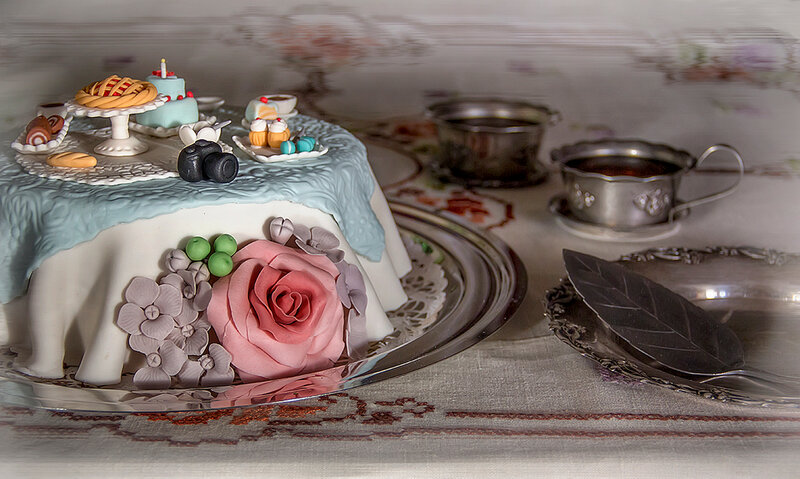 Cake with Miniature Food