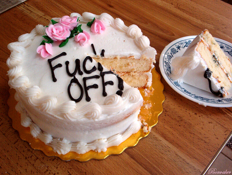 cake with offensive message