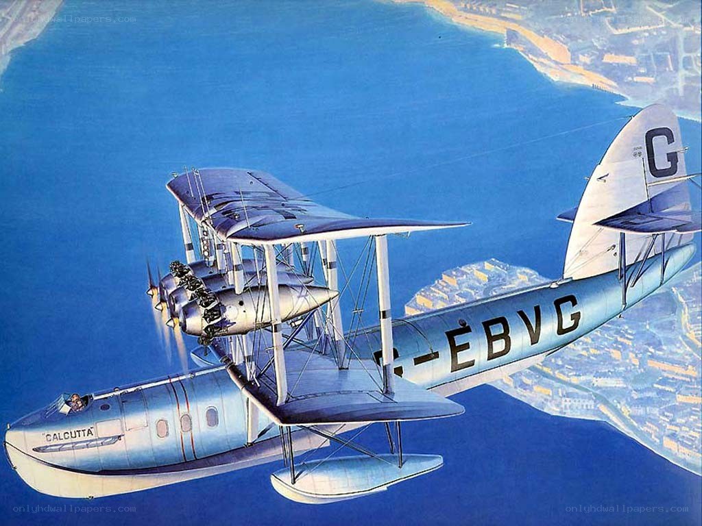 Calcutta seaplane in flight