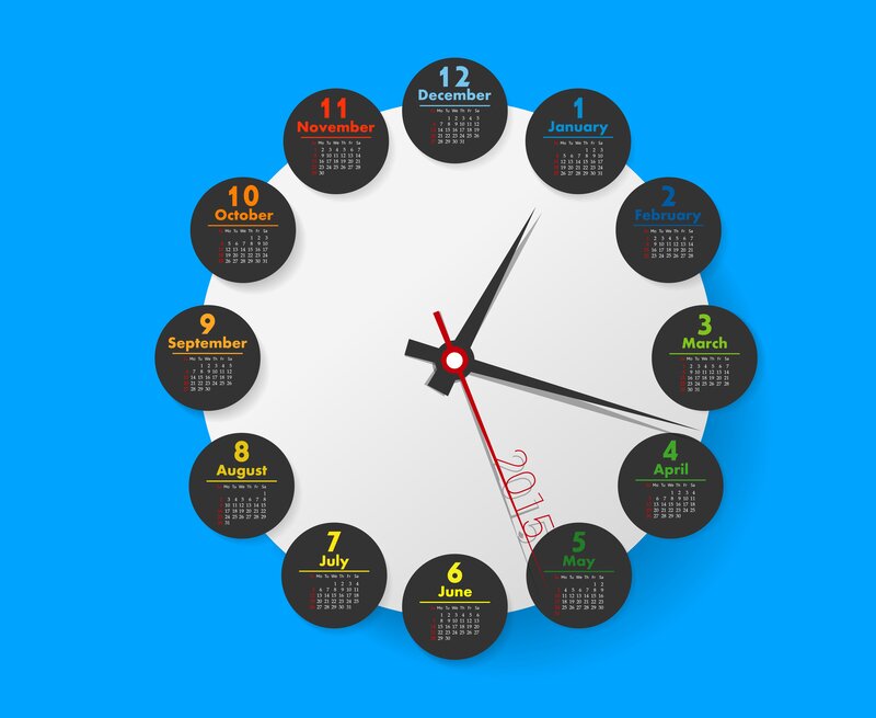 Calendar Clock with Months