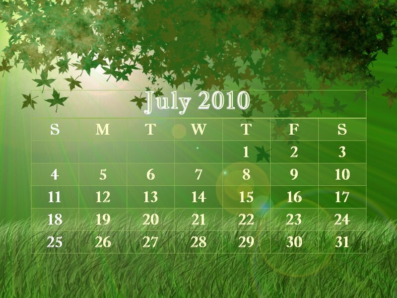 Calendar for July 2010