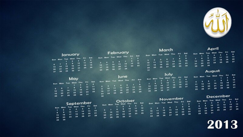 Calendar for Year 2013 — Blue