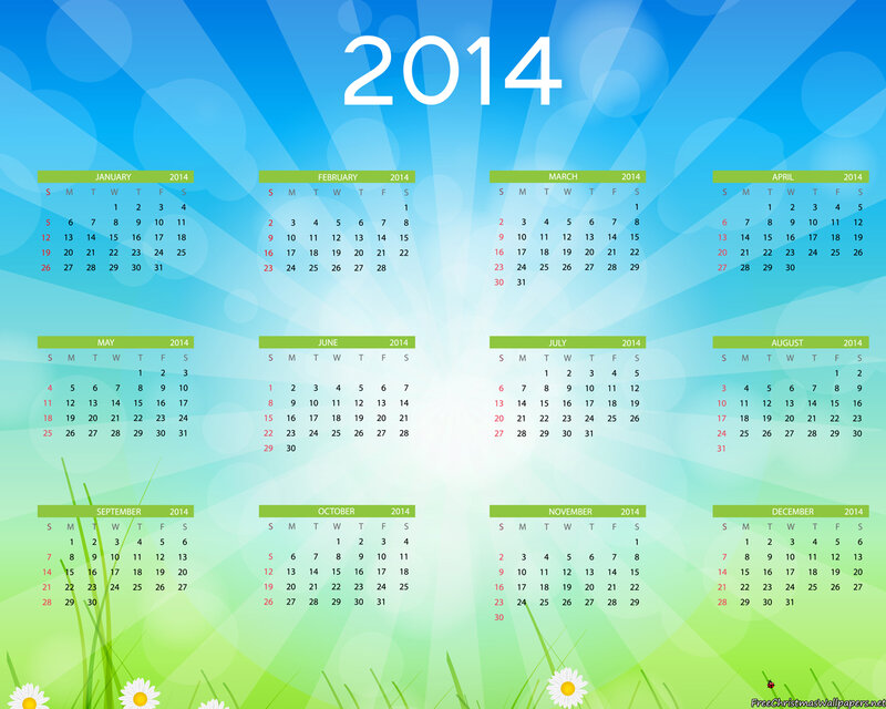 Calendar for Year 2014