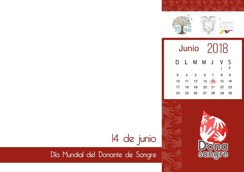 Calendar Page with Blood Donation Theme