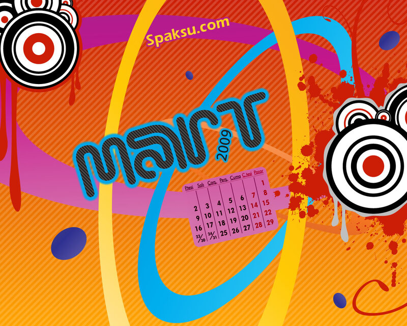 Calendar with Abstract Art