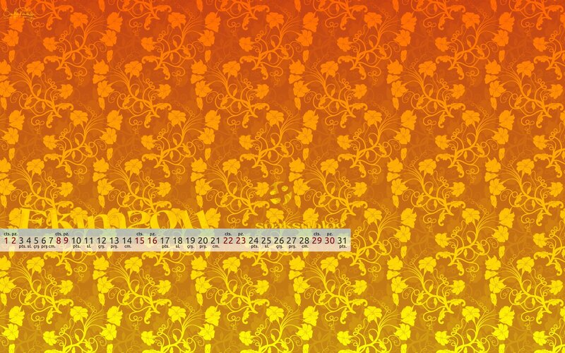 Calendar with Floral Pattern — Orange