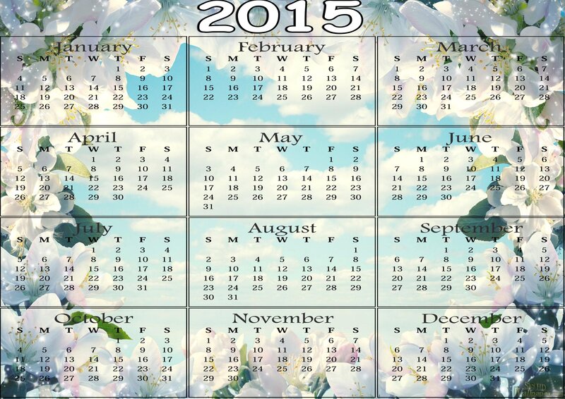 Calendar with Flowers — White, Serene