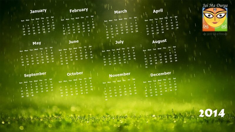 Calendar with Grass Background