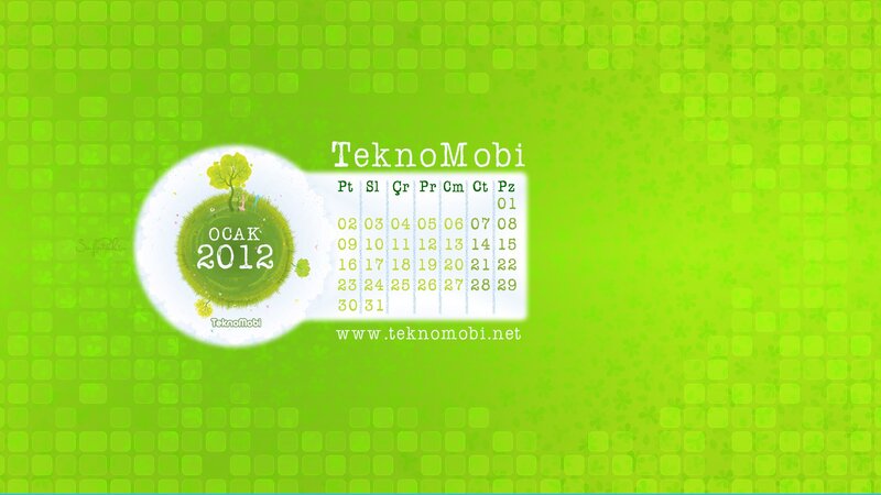 Calendar with Green Background