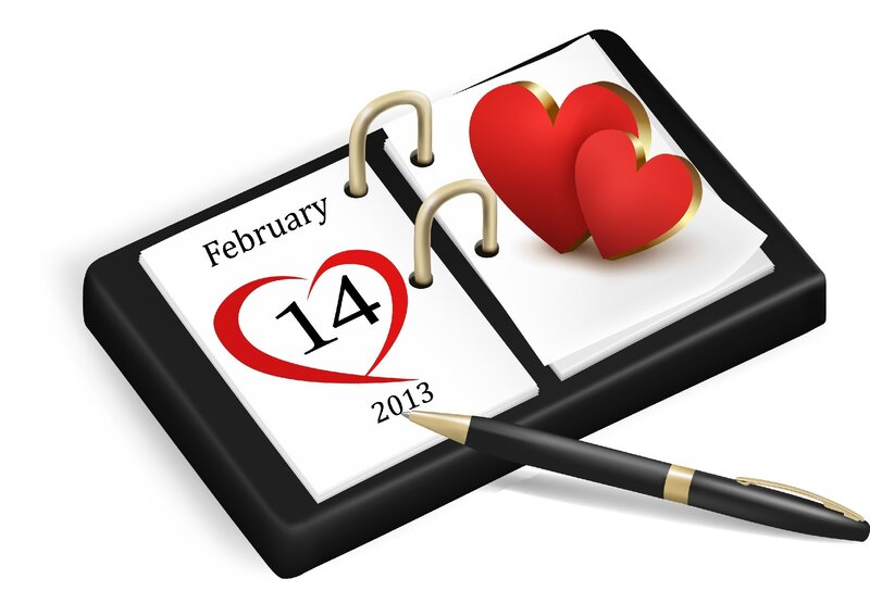 Calendar with Hearts