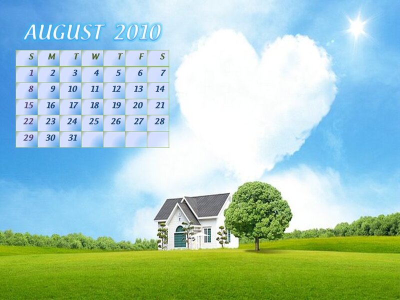 Calendar with House and Cloud