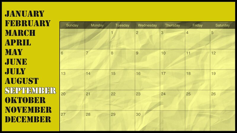 Calendar with Months and Dates