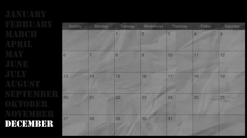 Calendar with Months — Black