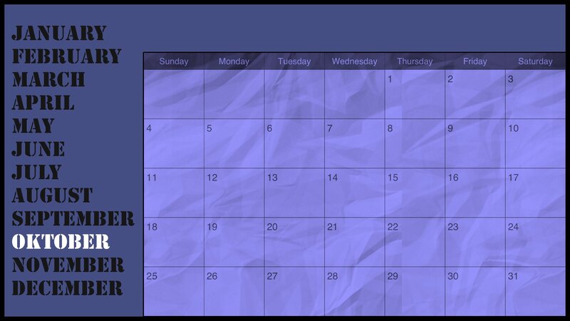 Calendar with Months — Purple, Neutral