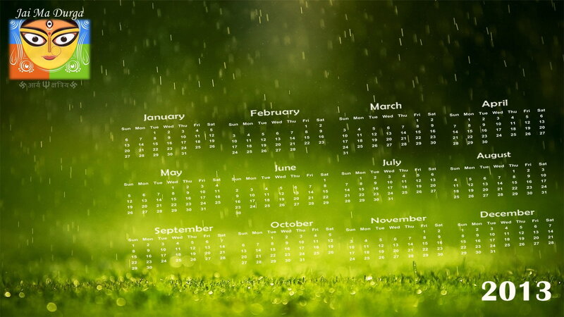 Calendar with Rain