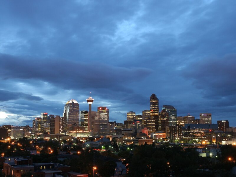 Calgary Skyline at Dusk — Blue