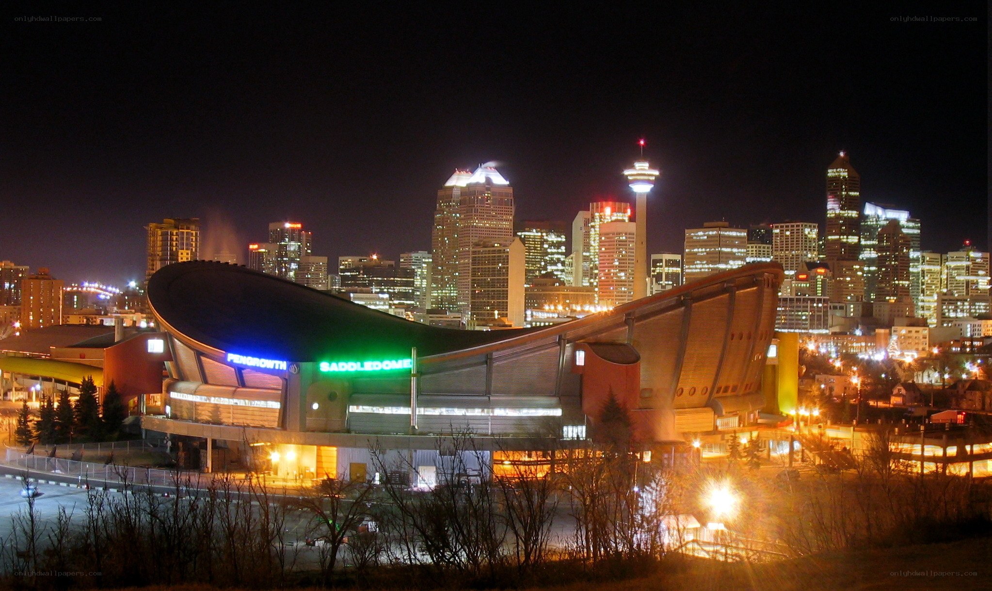 Calgary skyline at night