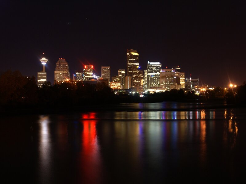 Calgary skyline at night