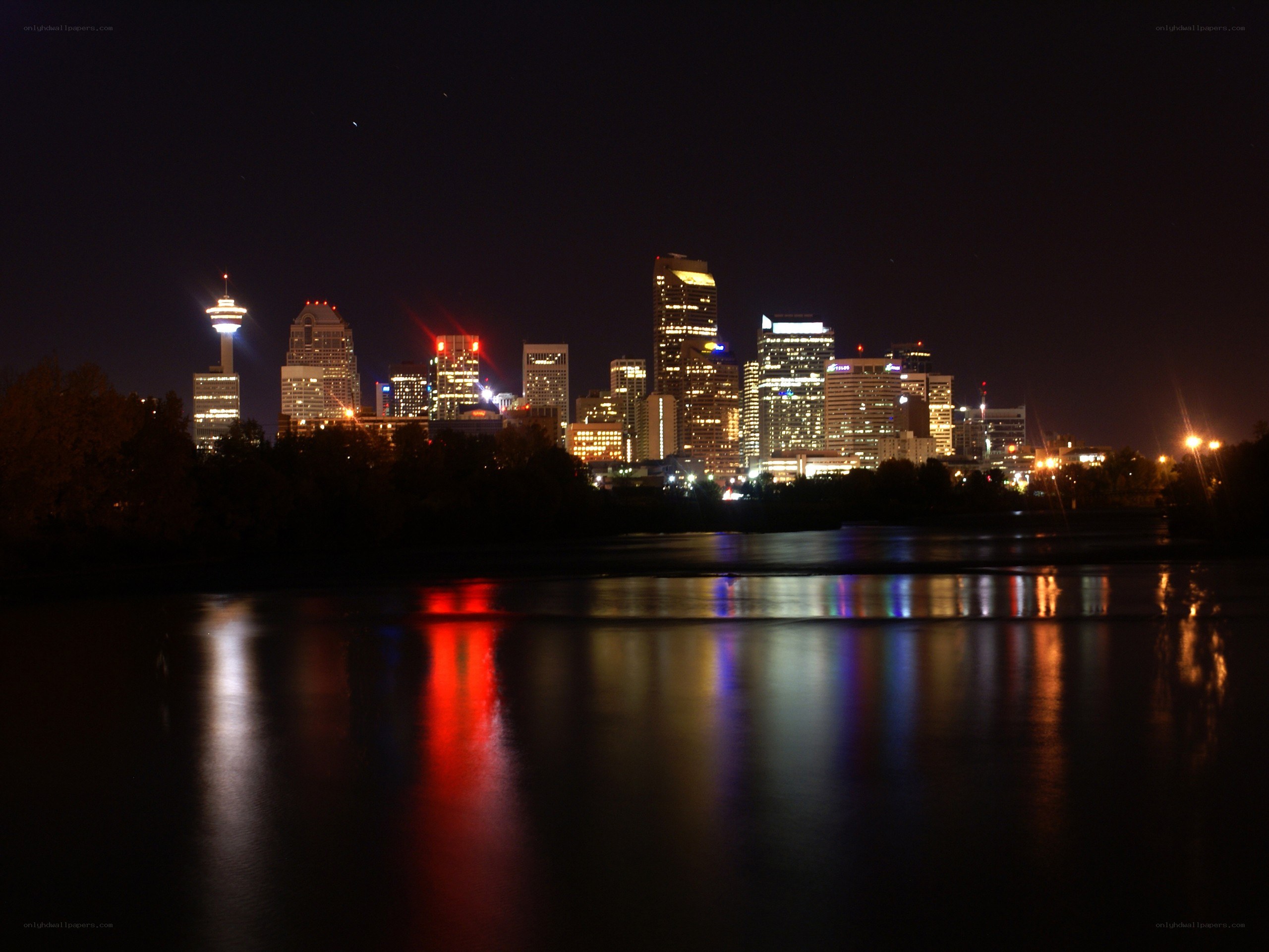 Calgary skyline at night