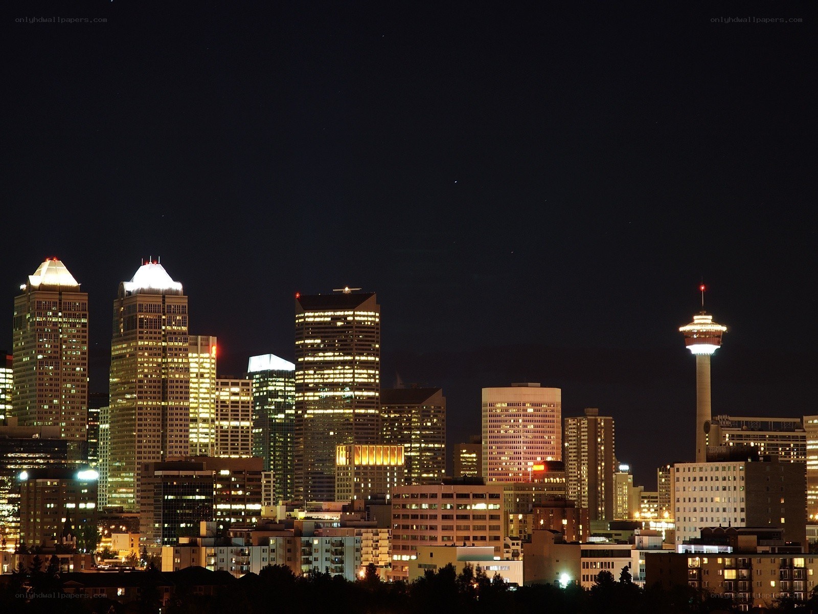 Calgary skyline at night