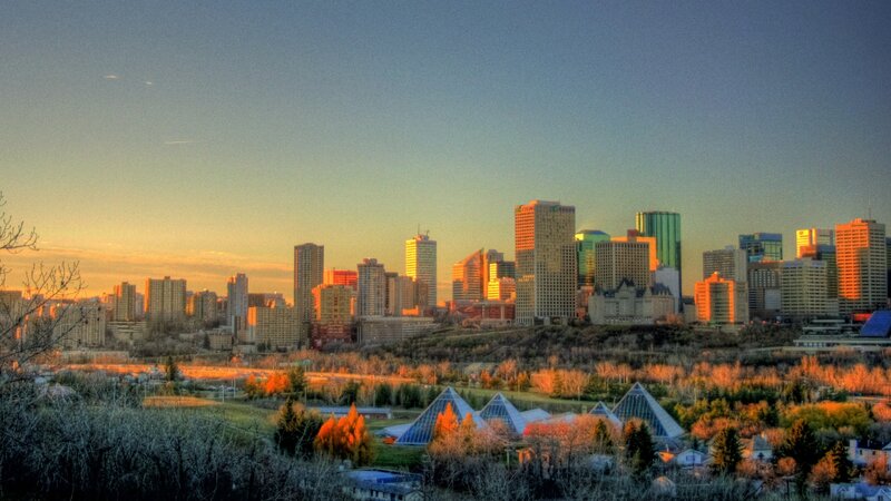 Calgary Skyline at Sunset — Orange