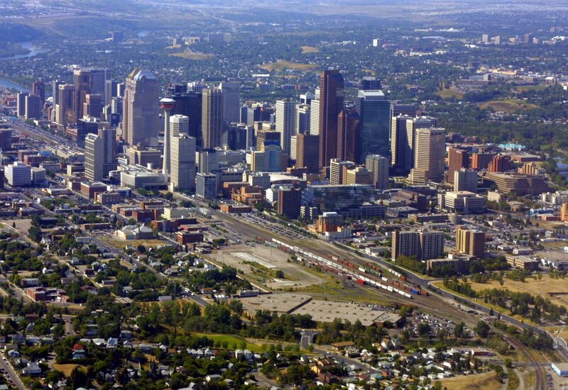 Calgary Skyline — Green, Urban