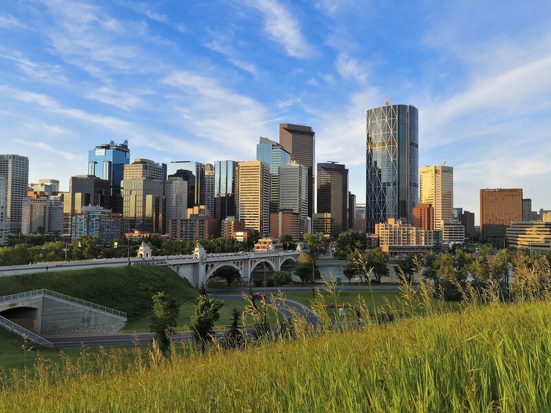 Calgary skyline with bridge