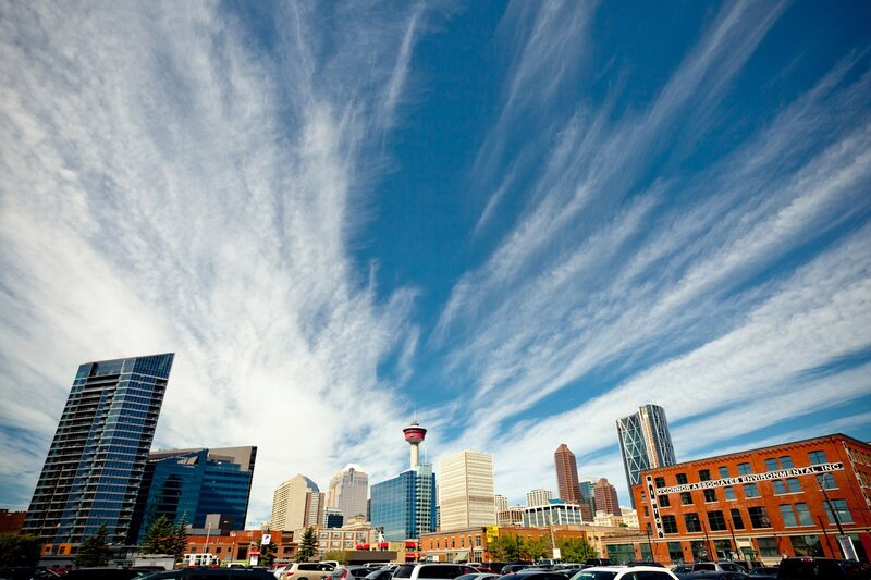Calgary skyline with clouds