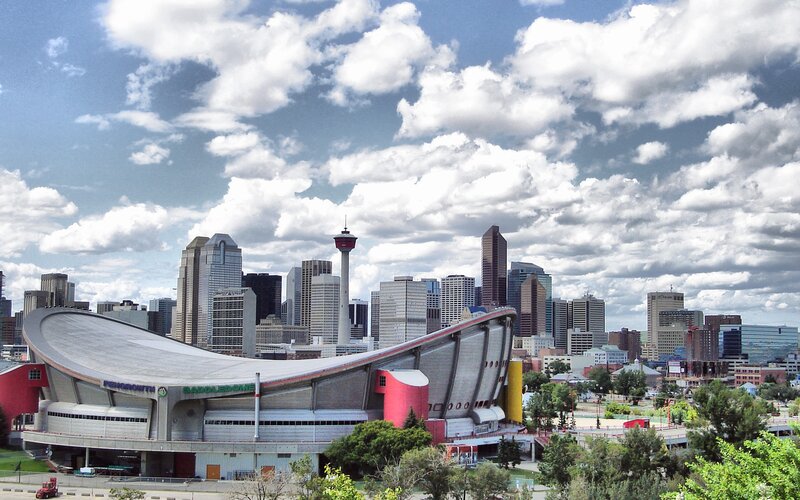 Calgary skyline with Saddledome