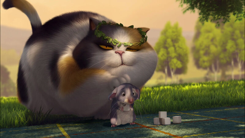 Calico Cat and Hamster